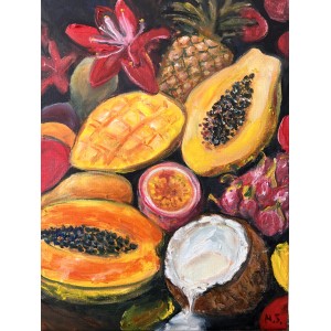 Tropical Fruits - Juicy Still Life. Oil painting on canvas 30*40 см 